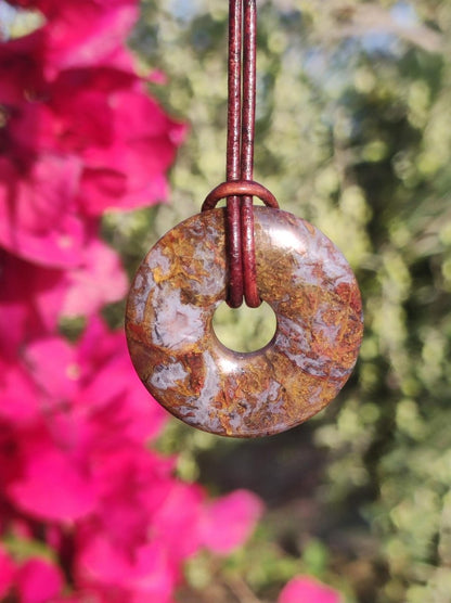 Pietersite rot braun gold Edelstein Donut Kette Rarität selten Schutzsymbol Heilstein Kristall HIPPIE Boho Ethno Mann Frau Geschenk Er Sie - Art of Nature Berlin