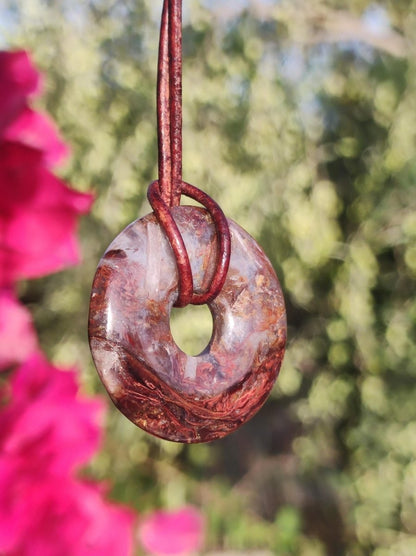 Pietersite rot gold Edelstein Donut Kette Rarität selten Schutzsymbol Heilstein Kristall HIPPIE Boho Ethno Mann Frau Geschenk Er Sie - Art of Nature Berlin