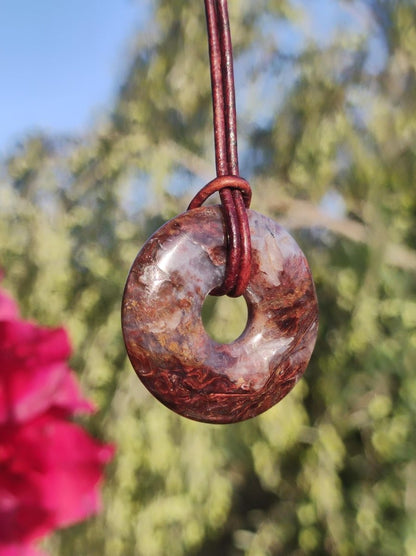 Pietersite rot gold Edelstein Donut Kette Rarität selten Schutzsymbol Heilstein Kristall HIPPIE Boho Ethno Mann Frau Geschenk Er Sie - Art of Nature Berlin