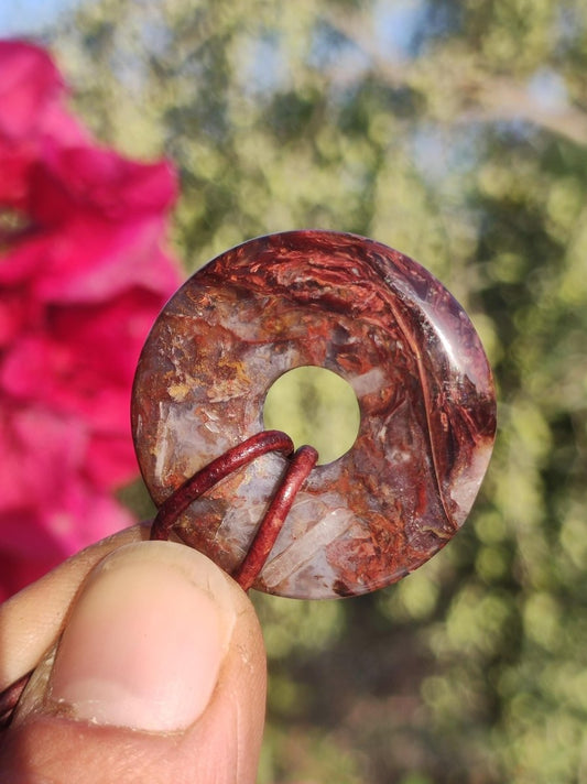 Pietersite rot gold Edelstein Donut Kette Rarität selten Schutzsymbol Heilstein Kristall HIPPIE Boho Ethno Mann Frau Geschenk Er Sie - Art of Nature Berlin