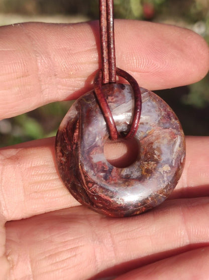 Pietersite rot gold Edelstein Donut Kette Rarität selten Schutzsymbol Heilstein Kristall HIPPIE Boho Ethno Mann Frau Geschenk Er Sie - Art of Nature Berlin