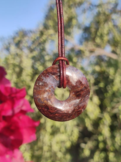 Pietersite rot gold Edelstein Donut Kette Rarität selten Schutzsymbol Heilstein Kristall HIPPIE Boho Ethno Mann Frau Geschenk Er Sie - Art of Nature Berlin
