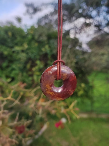 Pietersite rot gold - Edelstein Donut Kette Rarität selten Schutzsymbol Heilstein Kristall HIPPIE Boho Tibet Ethno Mann Frau Geschenk Er Sie - Art of Nature Berlin