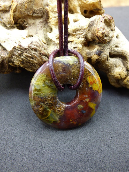 Pietersite rot gold ~ Edelstein Kette ~HIPPIE ~GOA ~Boho ~Tibet ~Ethno ~Nature ~Donut ~Schutzsymbol ~Heilstein ~Rarität - Art of Nature Berlin