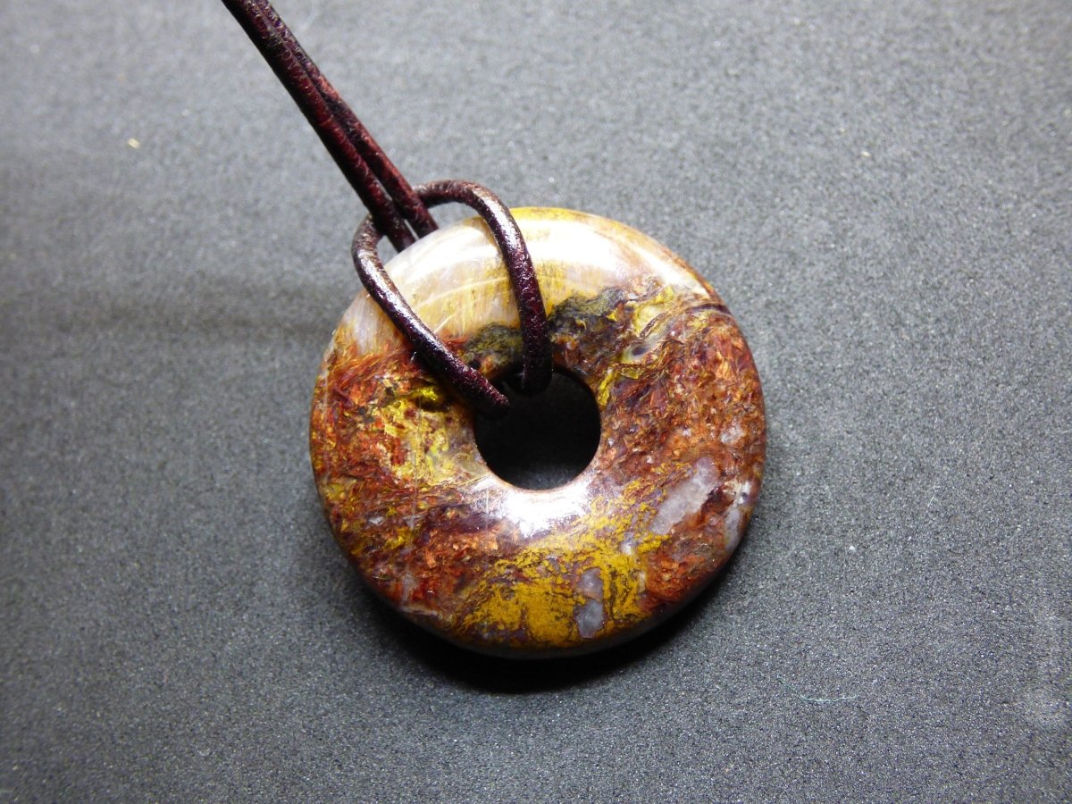 Pietersite rot & gold ~ Edelstein Kette ~HIPPIE ~GOA ~Boho ~Tibet ~Ethno ~Nature ~Donut ~Schutzsymbol ~Heilstein ~Rarität - Art of Nature Berlin