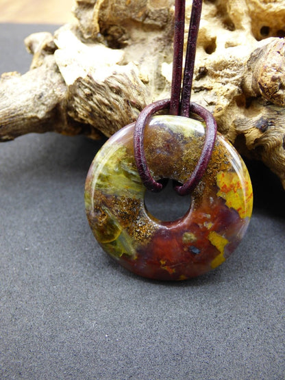 Pietersite rot gold ~ Edelstein Kette ~HIPPIE ~GOA ~Boho ~Tibet ~Ethno ~Nature ~Donut ~Schutzsymbol ~Heilstein ~Rarität - Art of Nature Berlin