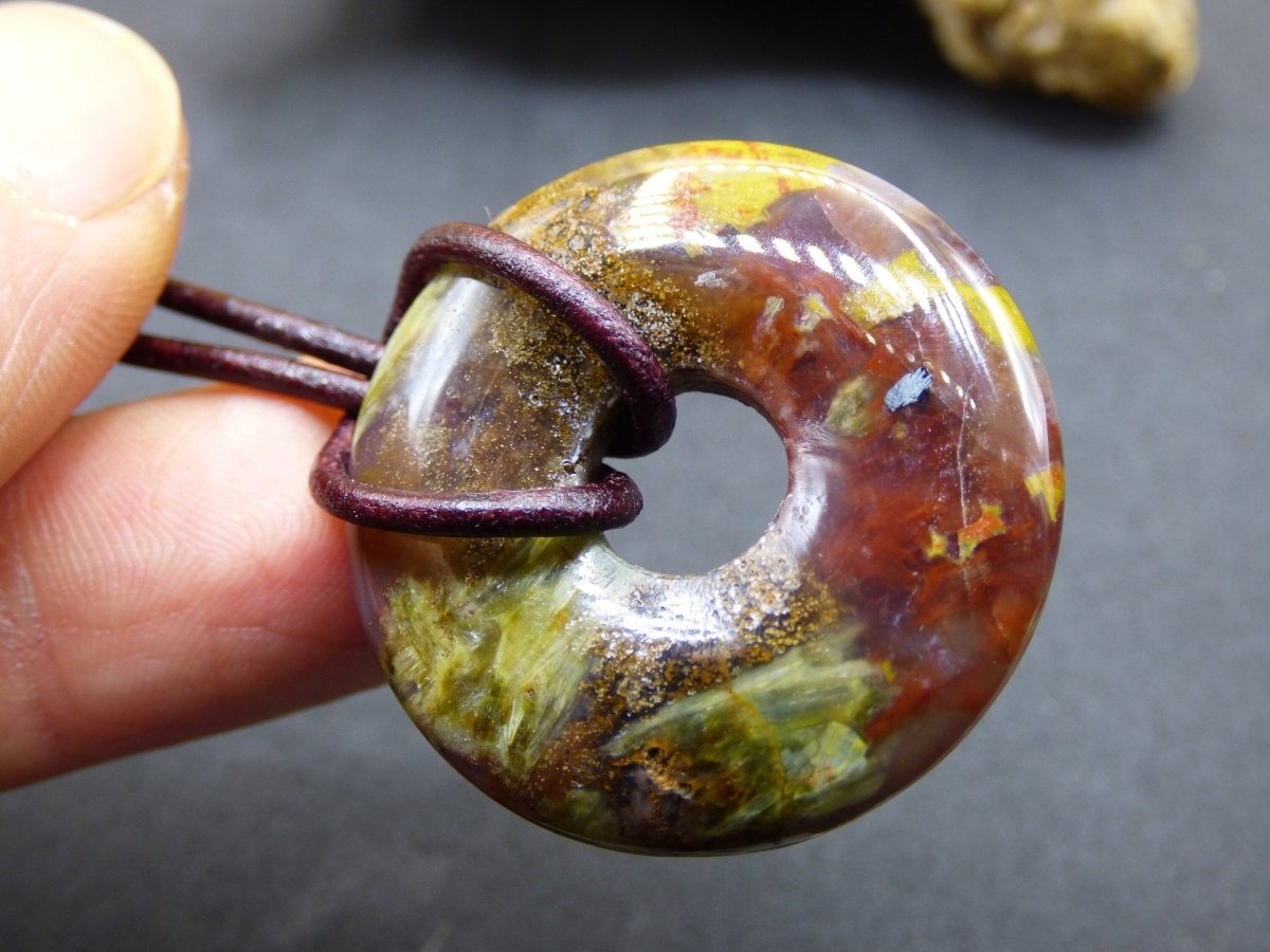 Pietersite rot gold ~ Edelstein Kette ~HIPPIE ~GOA ~Boho ~Tibet ~Ethno ~Nature ~Donut ~Schutzsymbol ~Heilstein ~Rarität - Art of Nature Berlin