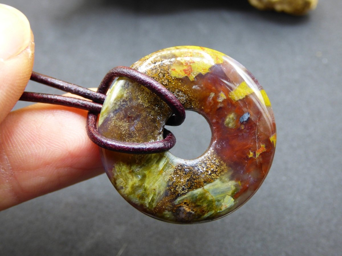 Pietersite rot gold ~ Edelstein Kette ~HIPPIE ~GOA ~Boho ~Tibet ~Ethno ~Nature ~Donut ~Schutzsymbol ~Heilstein ~Rarität - Art of Nature Berlin