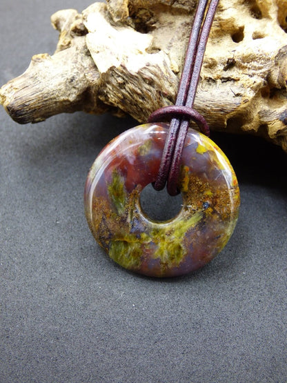 Pietersite rot gold ~ Edelstein Kette ~HIPPIE ~GOA ~Boho ~Tibet ~Ethno ~Nature ~Donut ~Schutzsymbol ~Heilstein ~Rarität - Art of Nature Berlin