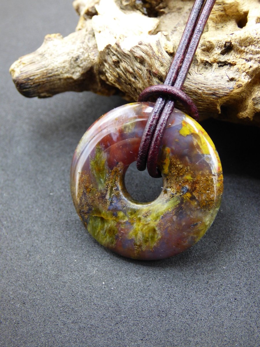 Pietersite rot gold ~ Edelstein Kette ~HIPPIE ~GOA ~Boho ~Tibet ~Ethno ~Nature ~Donut ~Schutzsymbol ~Heilstein ~Rarität - Art of Nature Berlin