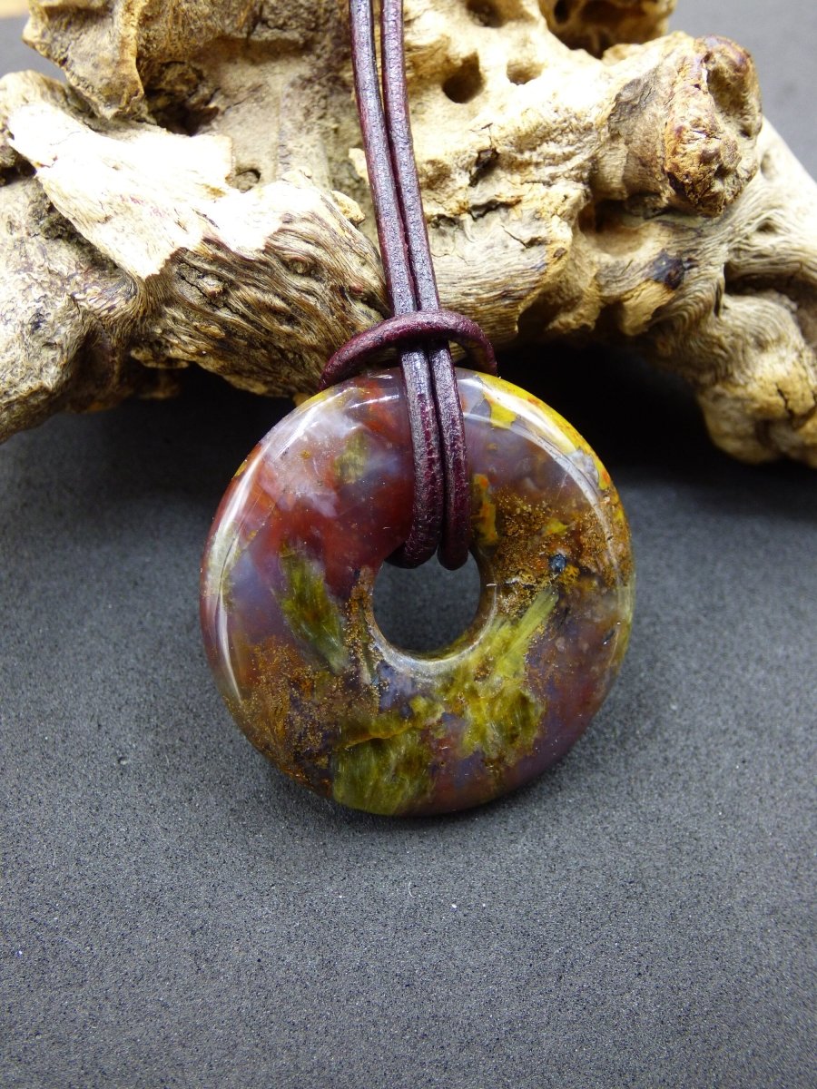 Pietersite rot gold ~ Edelstein Kette ~HIPPIE ~GOA ~Boho ~Tibet ~Ethno ~Nature ~Donut ~Schutzsymbol ~Heilstein ~Rarität - Art of Nature Berlin