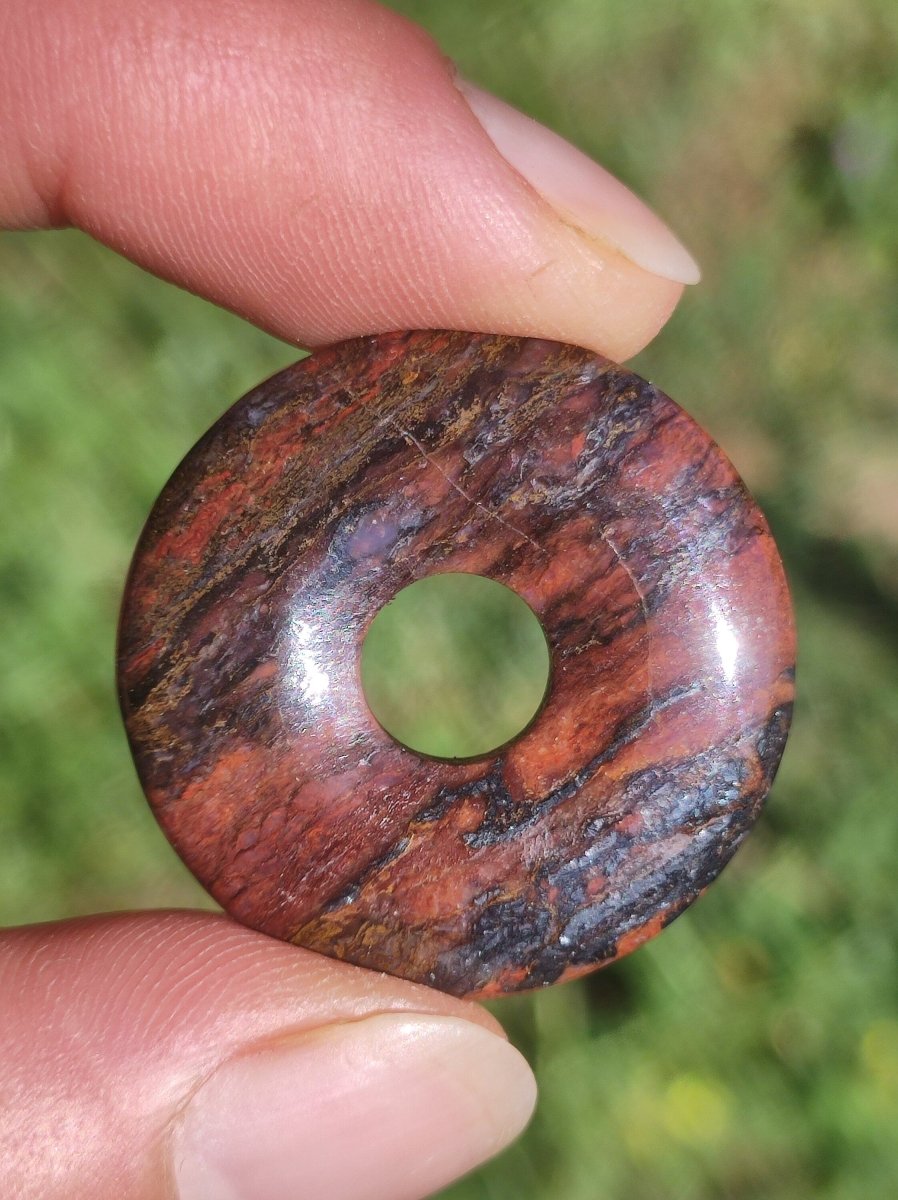 Pietersite rot schwarz - Edelstein Kette Rarität selten Schutzsymbol Heilstein Kristall HIPPIE Boho Tibet Ethno Mann Frau Geschenk Er Sie - Art of Nature Berlin