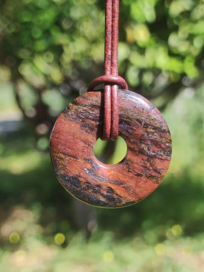 Pietersite rot schwarz - Edelstein Kette Rarität selten Schutzsymbol Heilstein Kristall HIPPIE Boho Tibet Ethno Mann Frau Geschenk Er Sie - Art of Nature Berlin