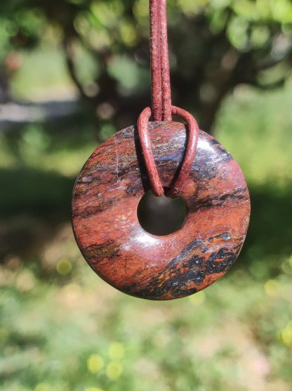 Pietersite rot schwarz - Edelstein Kette Rarität selten Schutzsymbol Heilstein Kristall HIPPIE Boho Tibet Ethno Mann Frau Geschenk Er Sie - Art of Nature Berlin