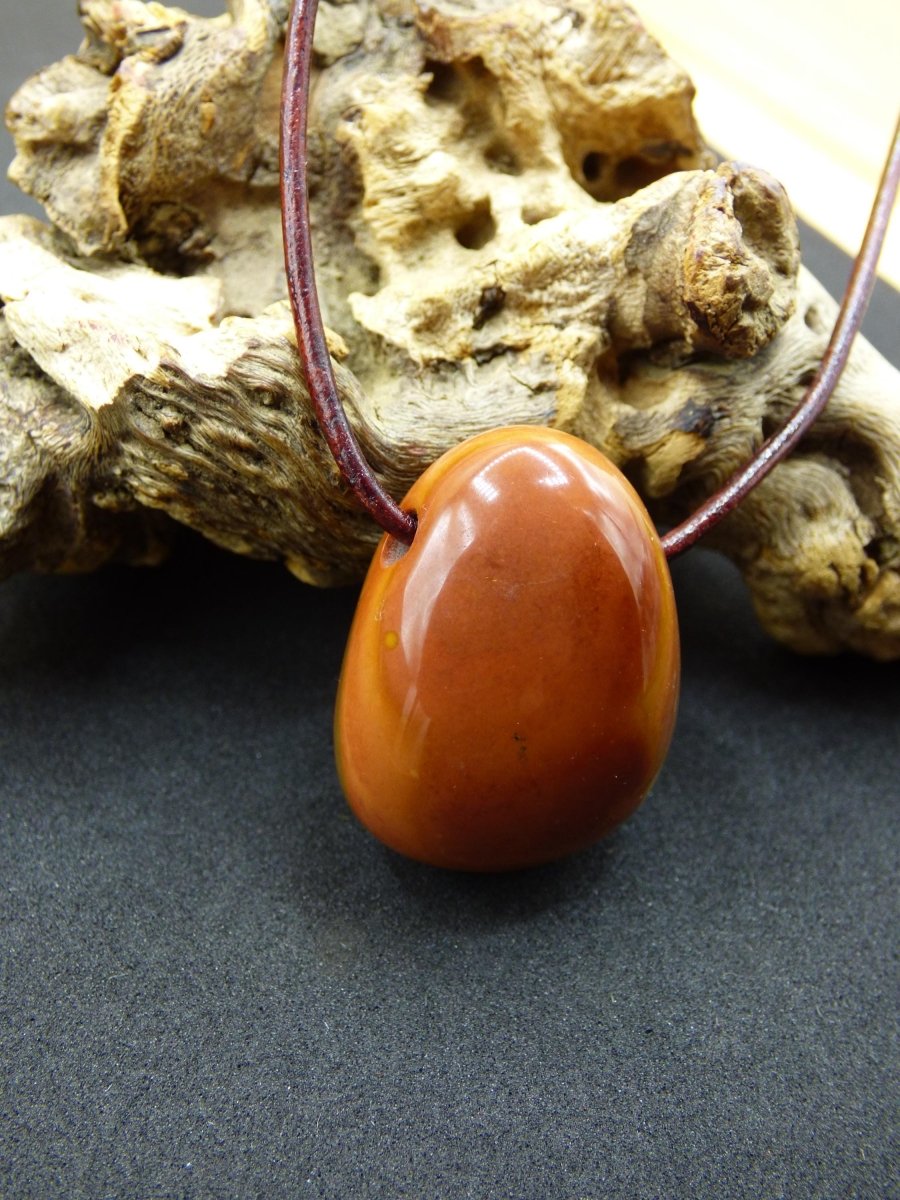 Polychrom Jaspis - Edelstein Kette rot braun Anhänger HIPPIE GOA Boho Ethno Natur Heilstein Rarität Kristall Geschenk Sie Mann Frau Schmuck - Art of Nature Berlin