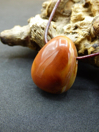 Polychrom Jaspis - Edelstein Kette rot braun Anhänger HIPPIE GOA Boho Ethno Natur Heilstein Rarität Kristall Geschenk Sie Mann Frau Schmuck - Art of Nature Berlin
