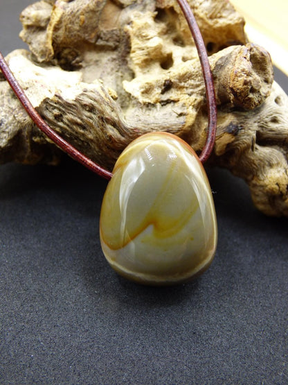 Polychrom Jaspis - Edelstein Kette rot braun Anhänger HIPPIE GOA Boho Ethno Natur Heilstein Rarität Kristall Geschenk Sie Mann Frau Schmuck - Art of Nature Berlin