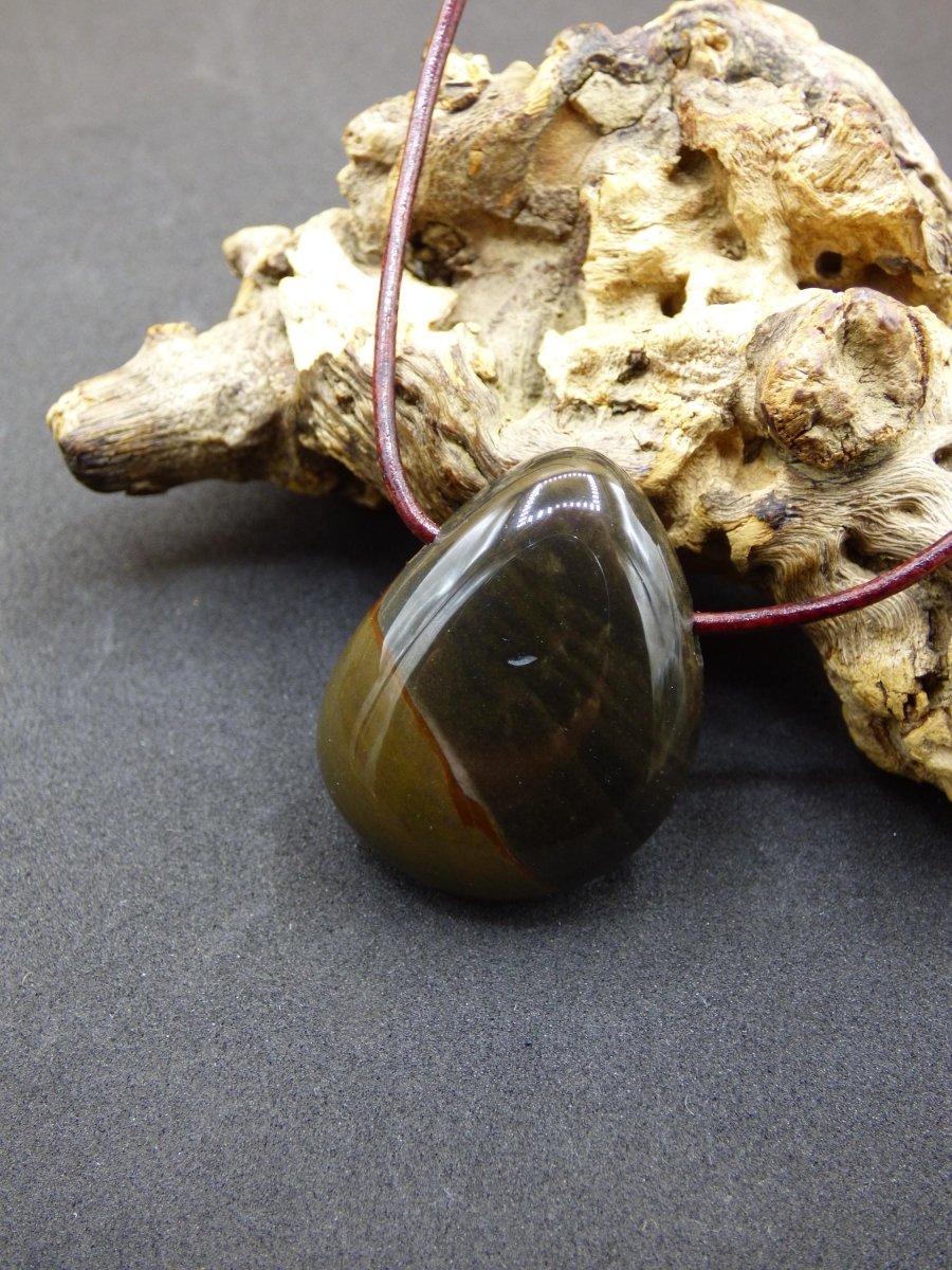 Polychrom Jaspis - Edelstein Kette rot braun Anhänger HIPPIE GOA Boho Ethno Natur Heilstein Rarität Kristall Geschenk Sie Mann Frau Schmuck - Art of Nature Berlin