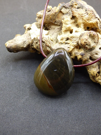 Polychrom Jaspis - Edelstein Kette rot braun Anhänger HIPPIE GOA Boho Ethno Natur Heilstein Rarität Kristall Geschenk Sie Mann Frau Schmuck - Art of Nature Berlin