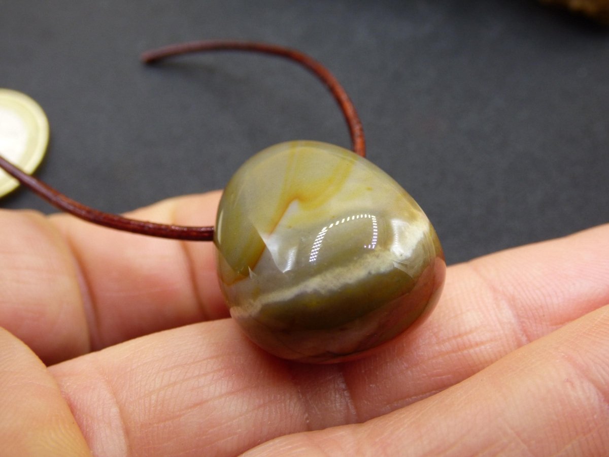 Polychrom Jaspis - Edelstein Kette rot braun Anhänger HIPPIE GOA Boho Ethno Natur Heilstein Rarität Kristall Geschenk Sie Mann Frau Schmuck - Art of Nature Berlin