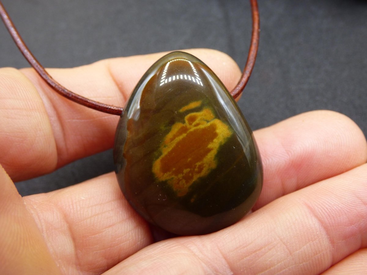 Polychrom Jaspis - Edelstein Kette rot braun Anhänger HIPPIE GOA Boho Ethno Natur Heilstein Rarität Kristall Geschenk Sie Mann Frau Schmuck - Art of Nature Berlin