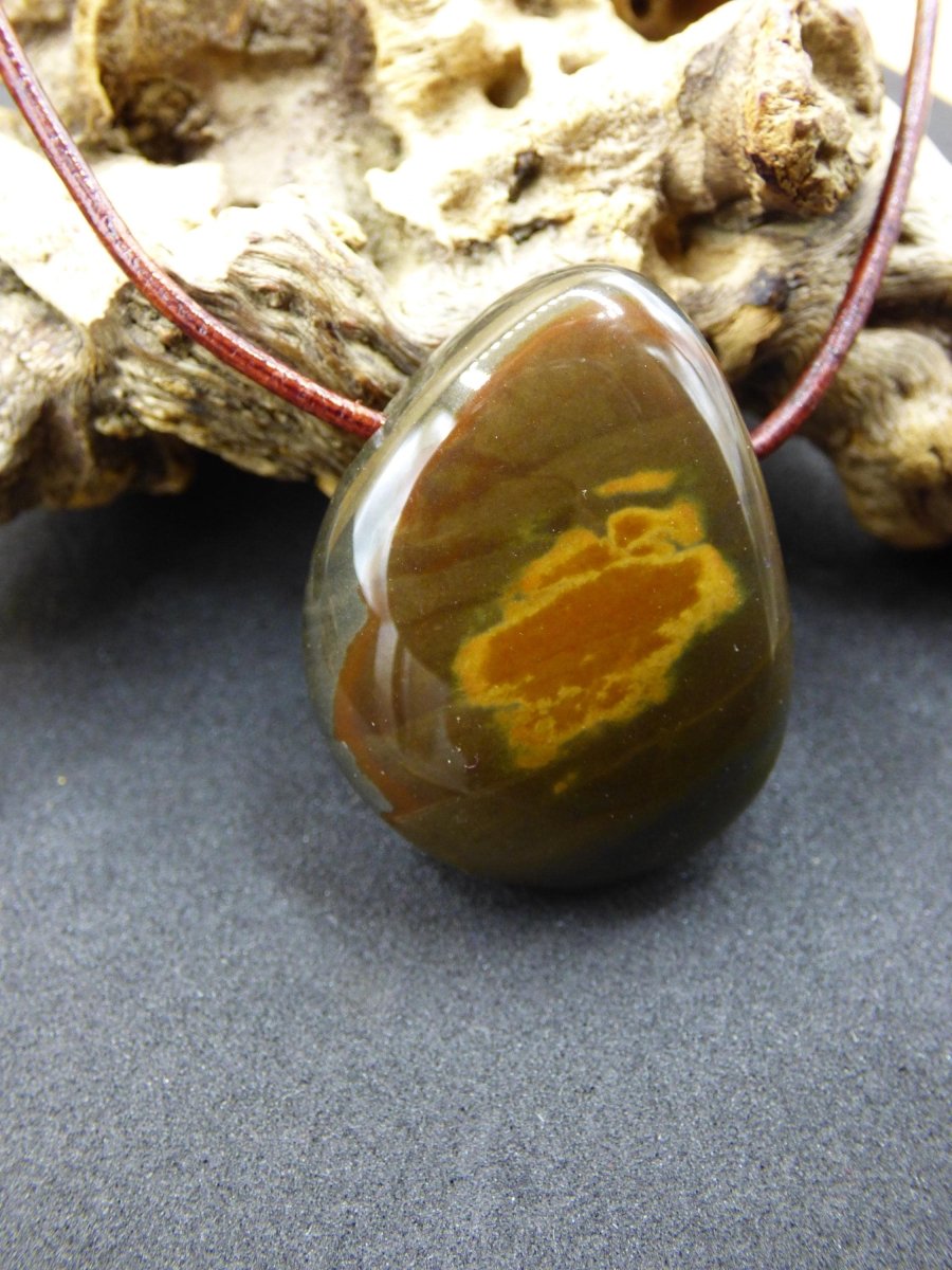 Polychrom Jaspis - Edelstein Kette rot braun Anhänger HIPPIE GOA Boho Ethno Natur Heilstein Rarität Kristall Geschenk Sie Mann Frau Schmuck - Art of Nature Berlin