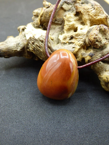 Polychrom Jaspis - Edelstein Kette rot braun Anhänger HIPPIE GOA Boho Ethno Natur Heilstein Rarität Kristall Geschenk Sie Mann Frau Schmuck - Art of Nature Berlin