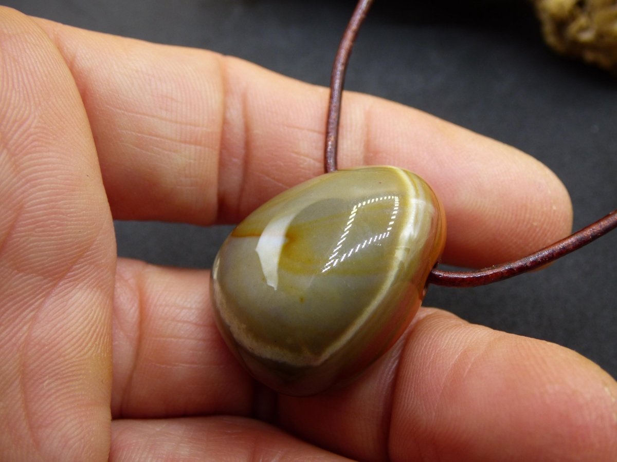 Polychrom Jaspis - Edelstein Kette rot braun Anhänger HIPPIE GOA Boho Ethno Natur Heilstein Rarität Kristall Geschenk Sie Mann Frau Schmuck - Art of Nature Berlin