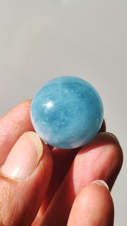 Aquamarine A - Ball Decoration Sphere Crystal Blue Natural Small Crystal Meditation ~Gift Friend Him Her Friend Mineral Rarity
