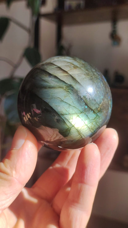 Labradorite – Boule de pierres précieuses décoratives, sphère de massage, boule de jeu en cristal, méditation, pierre de guérison, cadeau pour femme et homme, pour sa maison, l'énergie, le rêve vivant