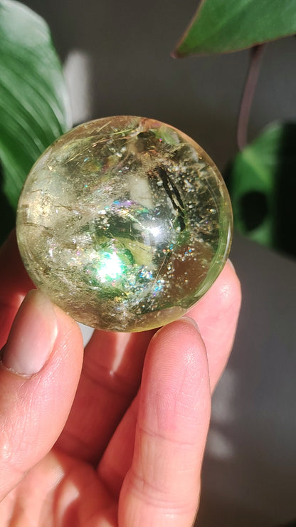 Citrin A ~ Magische Edelstein Kugel Massage & Deko Sphere Kristall Geschenk Meditation Heilstein Natur gelb klar transparent
