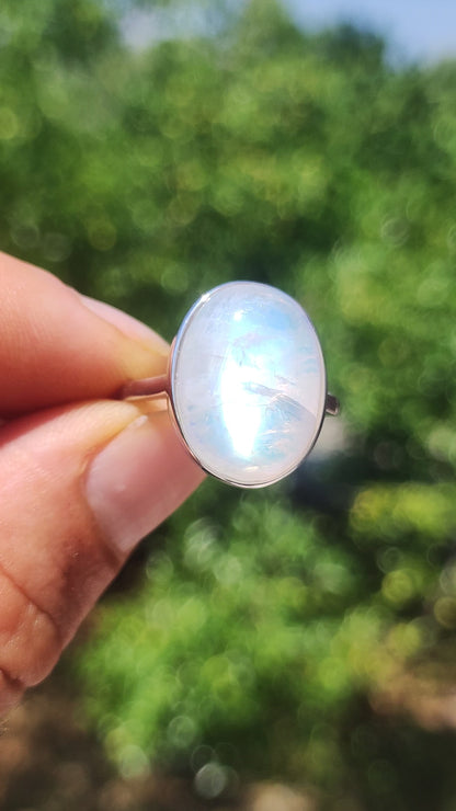 Moonstone Moonstone 925 Sterling Silver Gemstone Healing Stone Natural Cabochon Woman Gift Her Mother Christmas Crystal Rare Shimmer