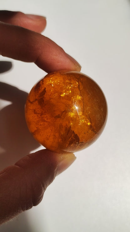 Mica Fluorite Yellow AAA Gemstone Ball Decoration Sphere Massage Crystal Collector Meditation Healing Stone Woman Man Gift Him Her House Living Energy