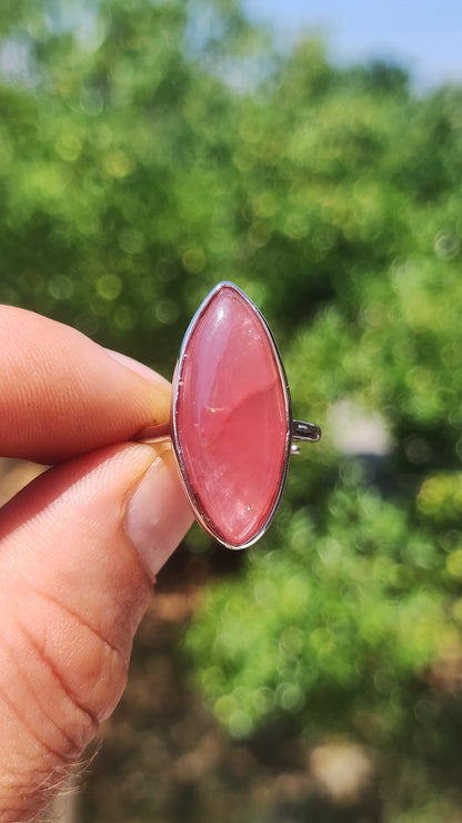 Rhodochrosite 925 Sterling Silver Gemstone Pink Red Healing Stone Natural Cabochon Woman Gift Her Mother Christmas Crystal Rare Rarity