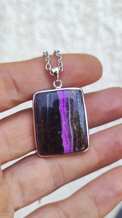 Sugilite / Sugilite incl. 925 silver setting purple gemstone necklace natural healing stone energy rarity man woman him her gift noble high quality