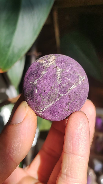 Purpurite - gemstone ball purple natural healing stone decoration sphere crystal gift him her house inauguration apartment energy power collector rarity