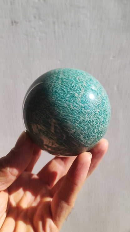 XL Amazonite - Gemstone Ball Decoration Sphere Massage Crystal Play Ball Meditation Healing Stone Woman Man Gift Him Her House Energy Dream Living