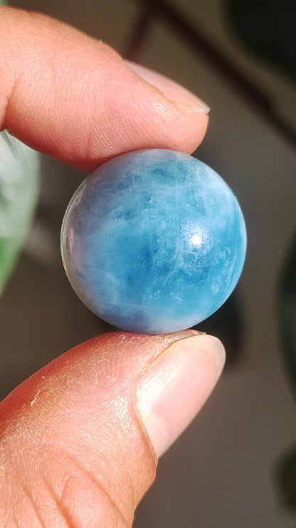 Aquamarine A - Ball Decoration Sphere Crystal Blue Natural Small Crystal Meditation ~Gift Friend Him Her Friend Mineral Rarity