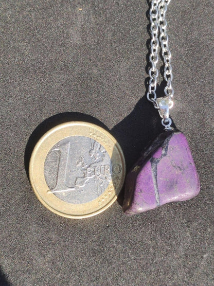 Purpurit ~ 925 Silber Edelstein Kette lila violett Anhänger Natur Heilstein Kristall Geschenk Mann Frau Mutter Vater Er Sie Freund schimmer - Art of Nature Berlin