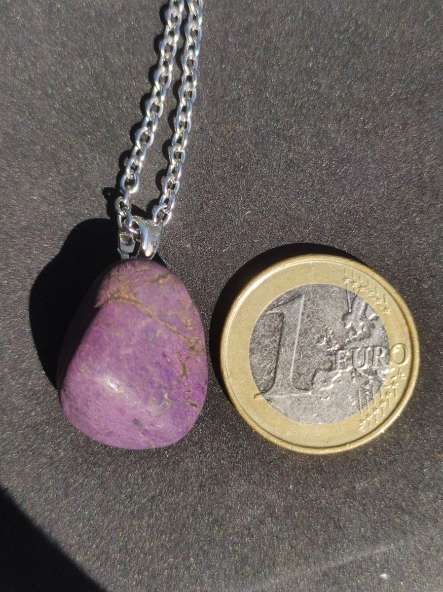 Purpurit ~ 925 Silber Edelstein Kette lila violett Anhänger Natur Heilstein Kristall Geschenk Mann Frau Mutter Vater Er Sie Freund schimmer - Art of Nature Berlin