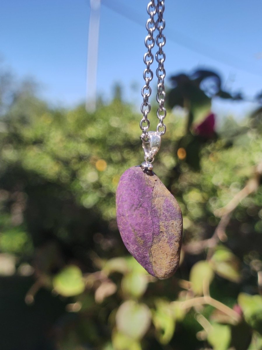 Purpurit ~ Edelstein Kette 925 Sterling Silber Öse ~selten ~HIPPIE ~GOA ~Boho ~Ethno ~Nature ~Heilstein ~Sammler - Art of Nature Berlin