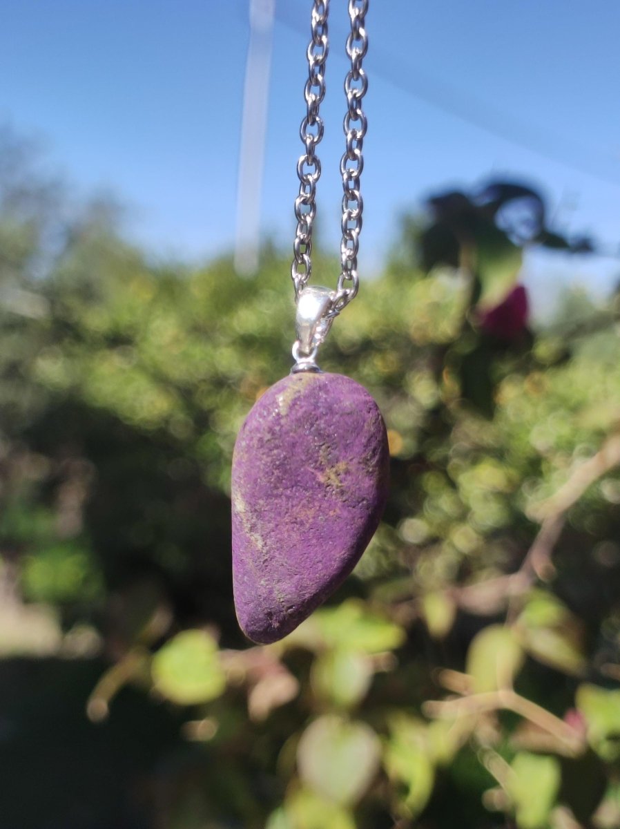 Purpurit ~ Edelstein Kette 925 Sterling Silber Öse ~selten ~HIPPIE ~GOA ~Boho ~Ethno ~Nature ~Heilstein ~Sammler - Art of Nature Berlin