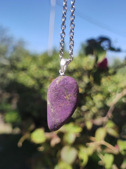 Purpurit ~ Edelstein Kette 925 Sterling Silber Öse ~selten ~HIPPIE ~GOA ~Boho ~Ethno ~Nature ~Heilstein ~Sammler - Art of Nature Berlin