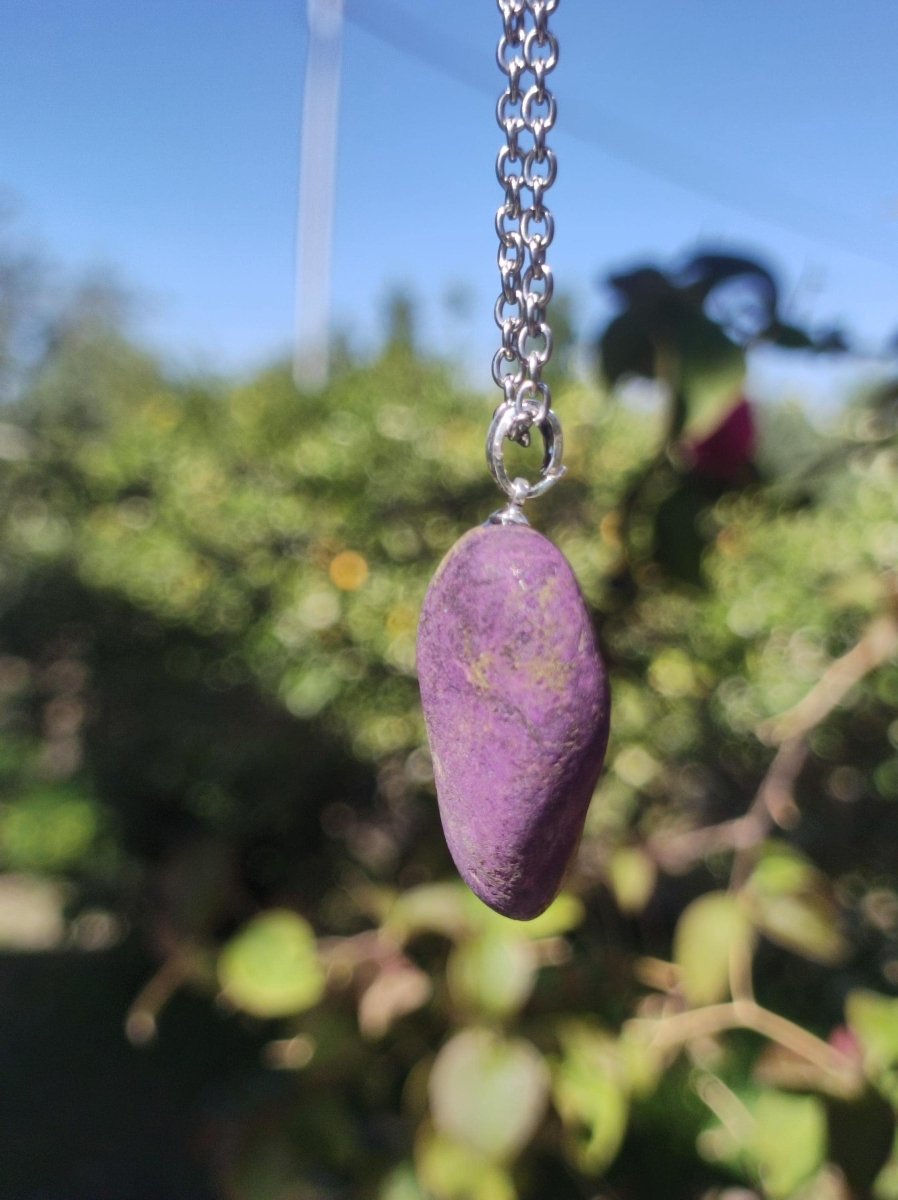 Purpurit ~ Edelstein Kette 925 Sterling Silber Öse ~selten ~HIPPIE ~GOA ~Boho ~Ethno ~Nature ~Heilstein ~Sammler - Art of Nature Berlin