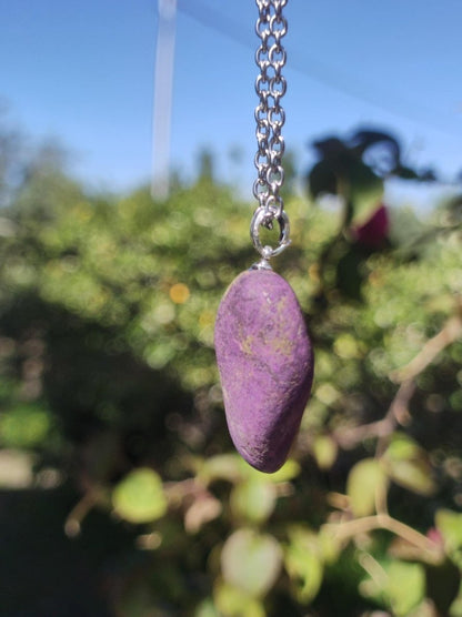 Purpurit ~ Edelstein Kette 925 Sterling Silber Öse ~selten ~HIPPIE ~GOA ~Boho ~Ethno ~Nature ~Heilstein ~Sammler - Art of Nature Berlin