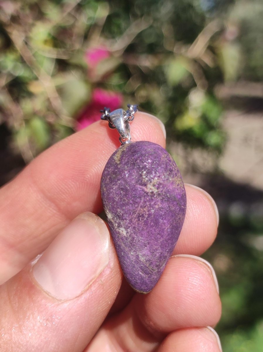 Purpurit ~ Edelstein Kette 925 Sterling Silber Öse ~selten ~HIPPIE ~GOA ~Boho ~Ethno ~Nature ~Heilstein ~Sammler - Art of Nature Berlin
