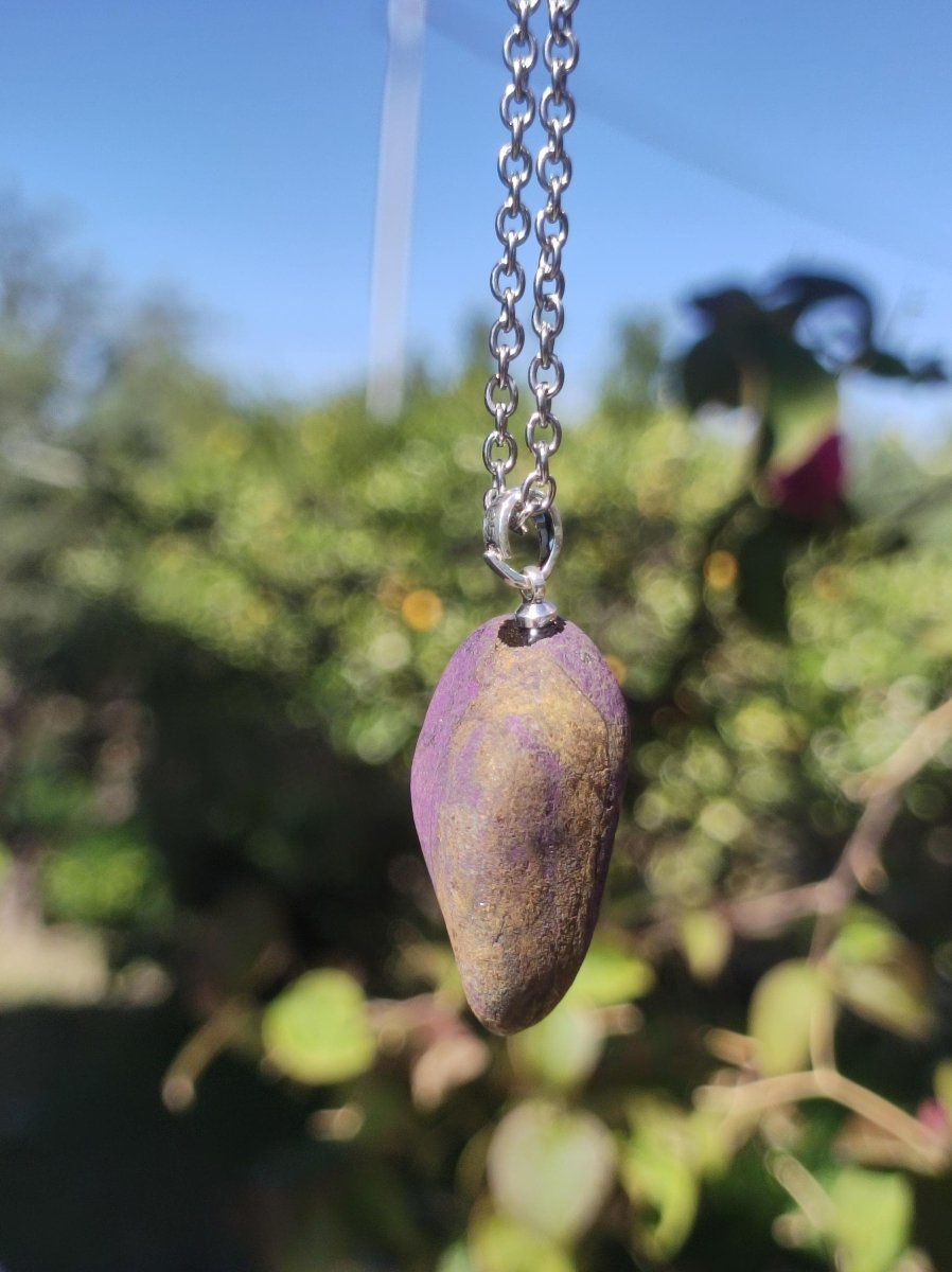 Purpurit ~ Edelstein Kette 925 Sterling Silber Öse ~selten ~HIPPIE ~GOA ~Boho ~Ethno ~Nature ~Heilstein ~Sammler - Art of Nature Berlin