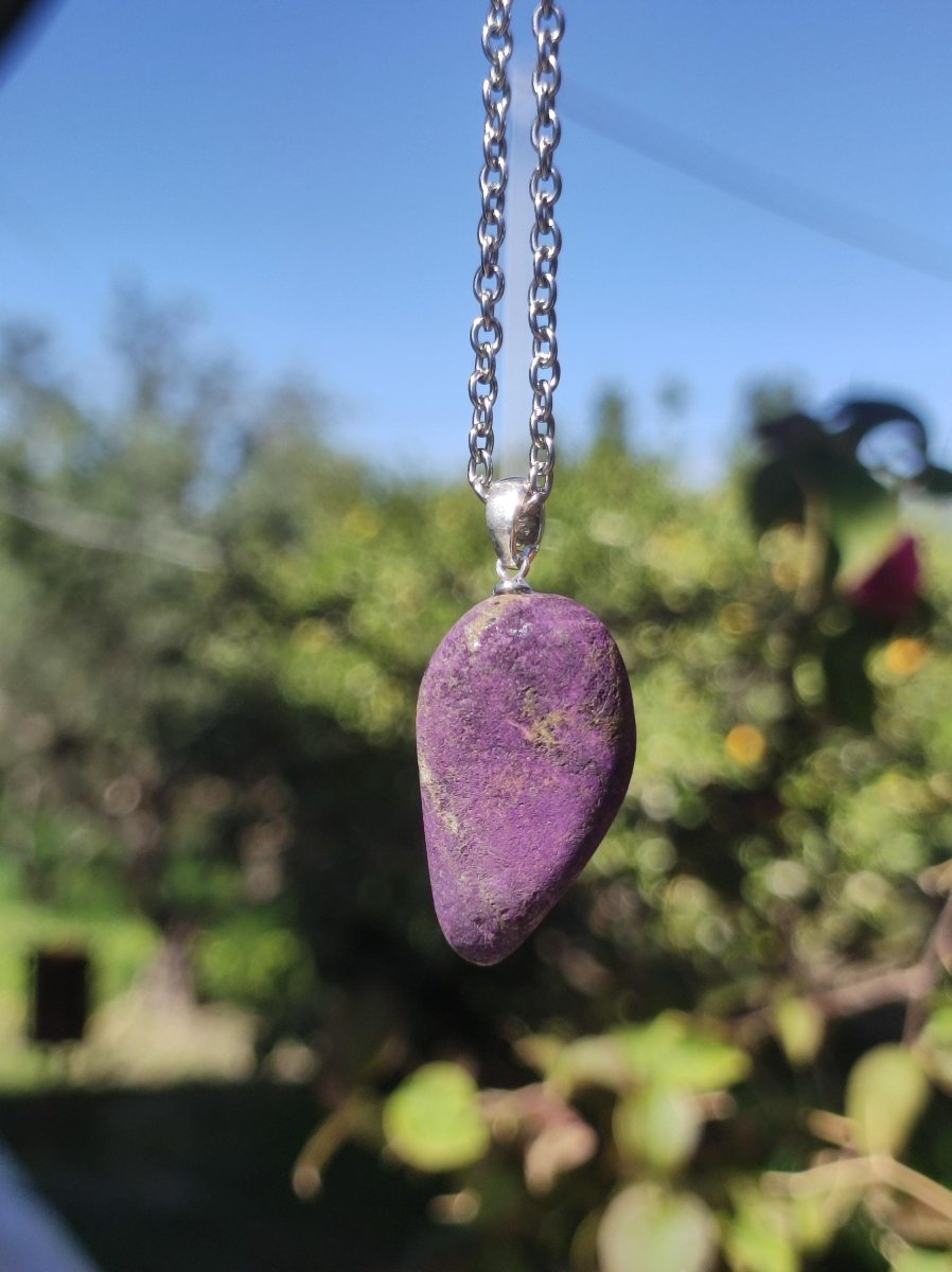 Purpurit ~ Edelstein Kette 925 Sterling Silber Öse ~selten ~HIPPIE ~GOA ~Boho ~Ethno ~Nature ~Heilstein ~Sammler - Art of Nature Berlin
