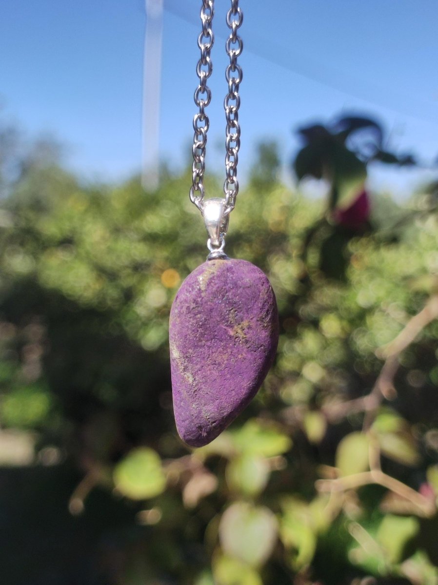 Purpurit ~ Edelstein Kette 925 Sterling Silber Öse ~selten ~HIPPIE ~GOA ~Boho ~Ethno ~Nature ~Heilstein ~Sammler - Art of Nature Berlin