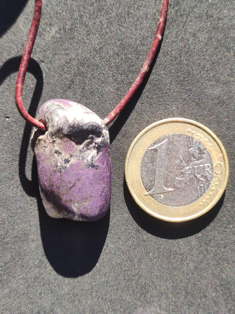 Purpurit - Edelstein Kette lila Natur Heilstein Schutz Glück Mann Frau Er Sie Freund Mutter Glück HIPPIE Rarität Geschenk Unikat Anhänger - Art of Nature Berlin